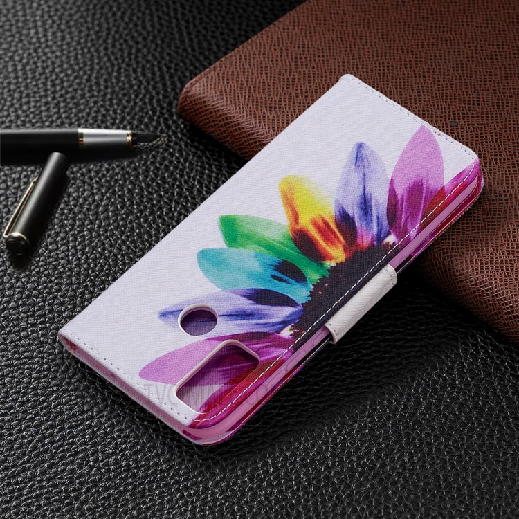 Pattern Printing Wallet Leather Protective Case for Honor 9X Lite - Colorized Flower-8