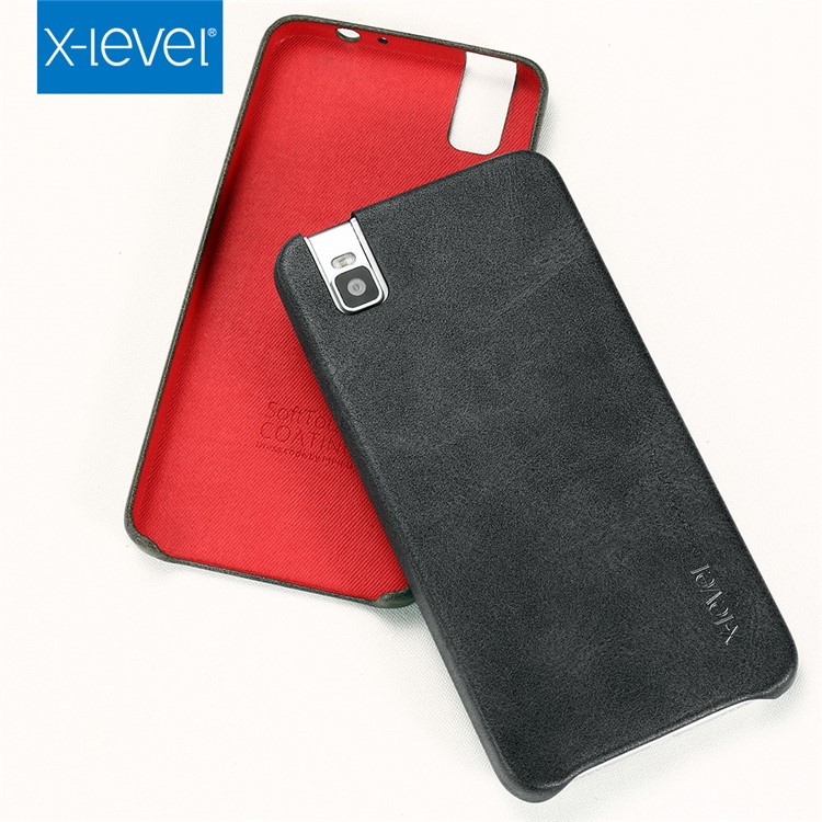 X-LEVEL Vintage Leather Coated Hard Back Case for Huawei ShotX/Honor 7i - Black-1