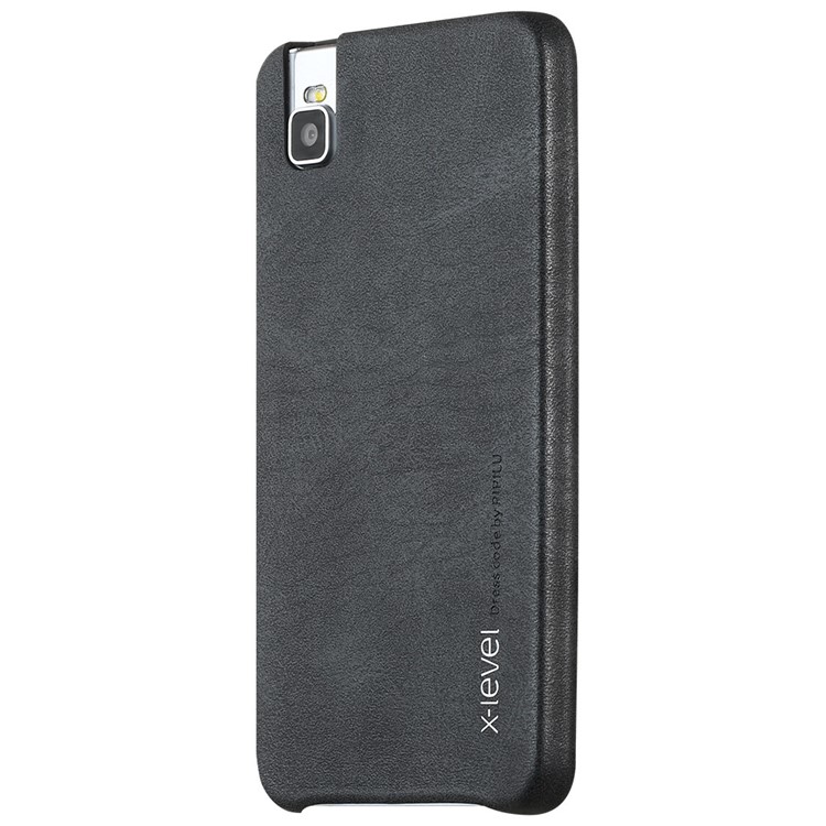 X-LEVEL Vintage Leather Coated Hard Back Case for Huawei ShotX/Honor 7i - Black-2