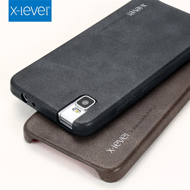 X-LEVEL Vintage Leather Coated Hard Back Case for Huawei ShotX/Honor 7i - Black-3