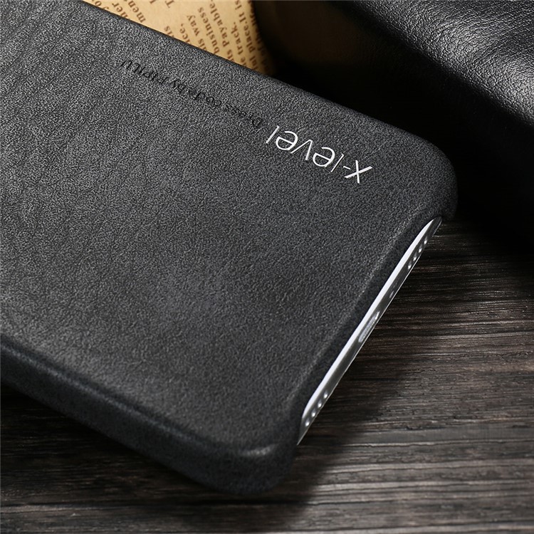 X-LEVEL Vintage Leather Coated Hard Back Case for Huawei ShotX/Honor 7i - Black-6