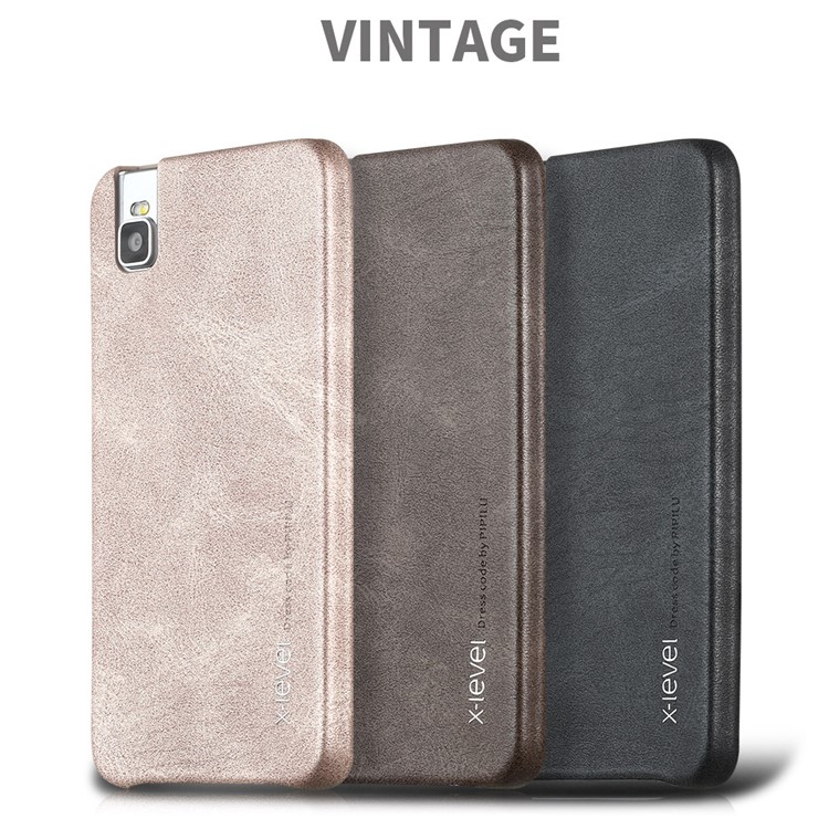 X-LEVEL Vintage Leather Coated Hard Back Case for Huawei ShotX/Honor 7i - Black-7