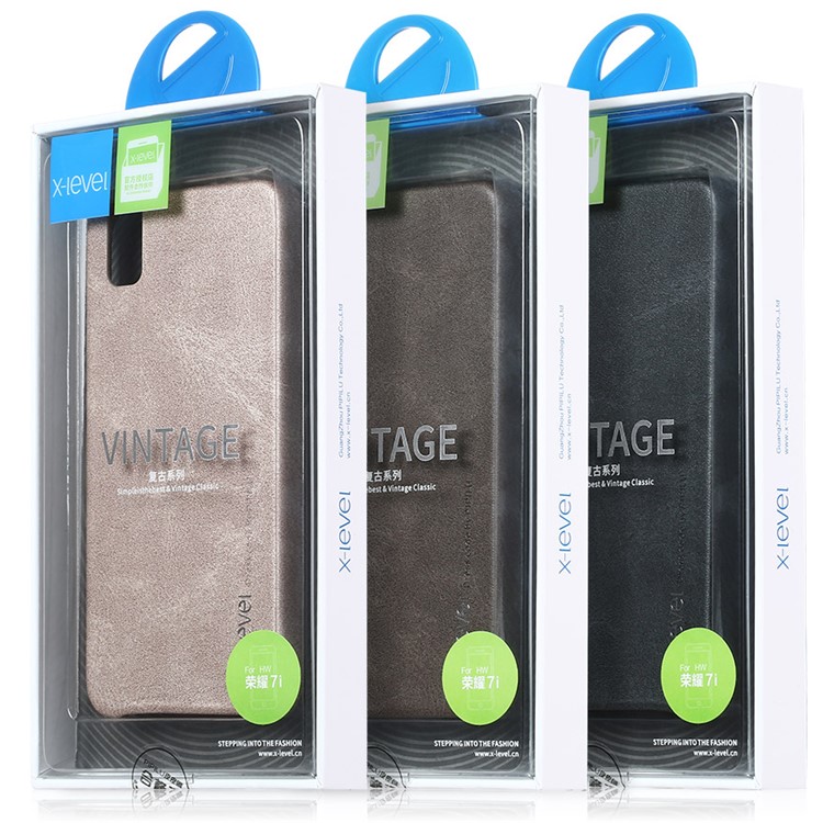 X-LEVEL Vintage Leather Coated Hard Back Case for Huawei ShotX/Honor 7i - Black-8