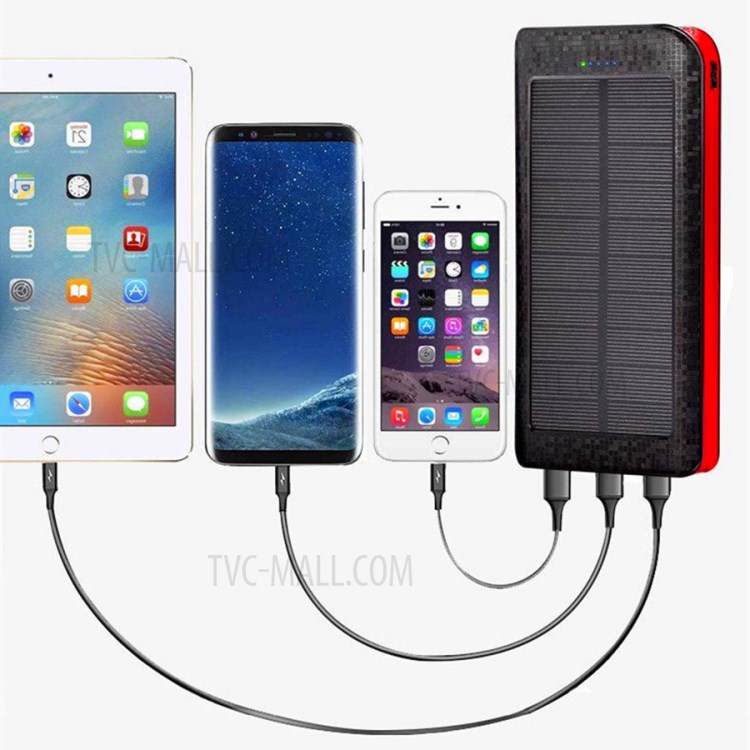 3 USB Solar Power Bank 16000mAh Waterproof Power Bank with LED Light-3