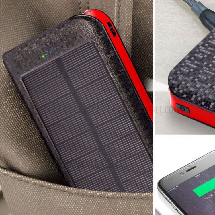 3 USB Solar Power Bank 16000mAh Waterproof Power Bank with LED Light-9