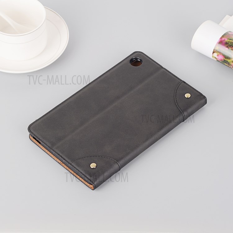 Retro Style Matte Leather Smart Tablet Case for Huawei MatePad T8 - Black-9