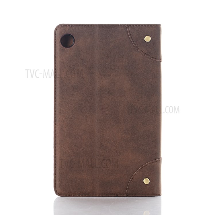 Retro Style Matte Leather Smart Tablet Case for Huawei MatePad T8 - Coffee-2