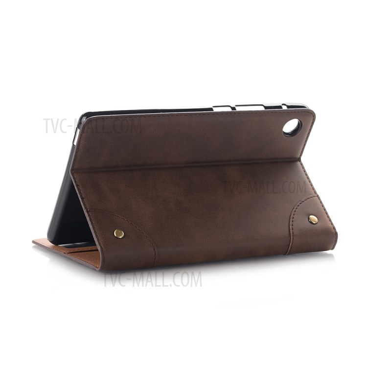 Retro Style Matte Leather Smart Tablet Case for Huawei MatePad T8 - Coffee-3