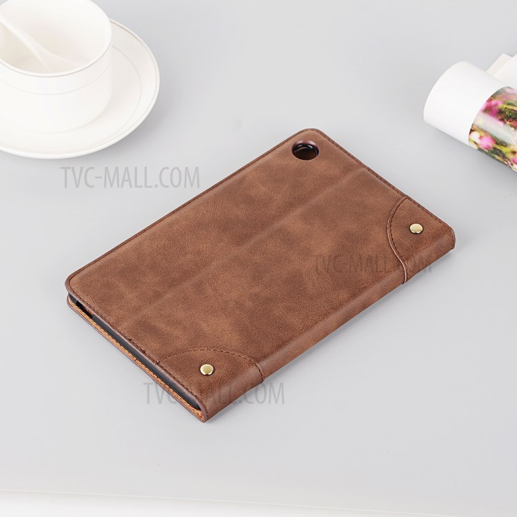 Retro Style Matte Leather Smart Tablet Case for Huawei MatePad T8 - Coffee-7