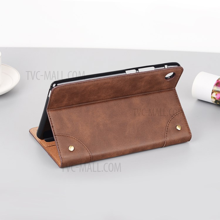 Retro Style Matte Leather Smart Tablet Case for Huawei MatePad T8 - Coffee-8