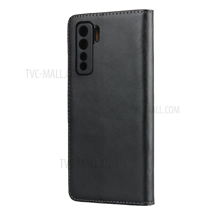 Genuine Leather Stand Wallet Phone Case for Huawei P40 Lite 5G/nova 7 SE-3