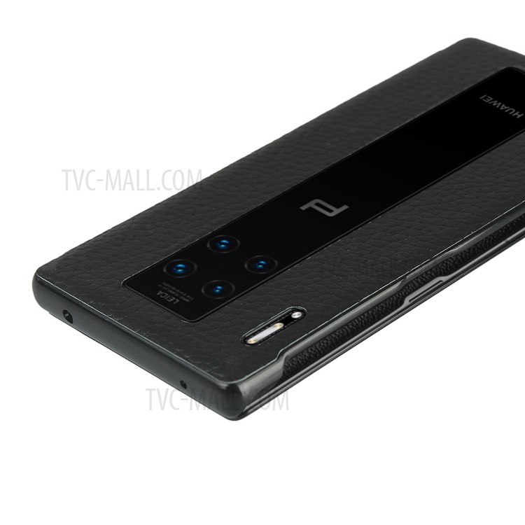 Litchi Texture View Window Flip Leather Phone Cover for Huawei Mate 30 RS Porsche Design - Black-9
