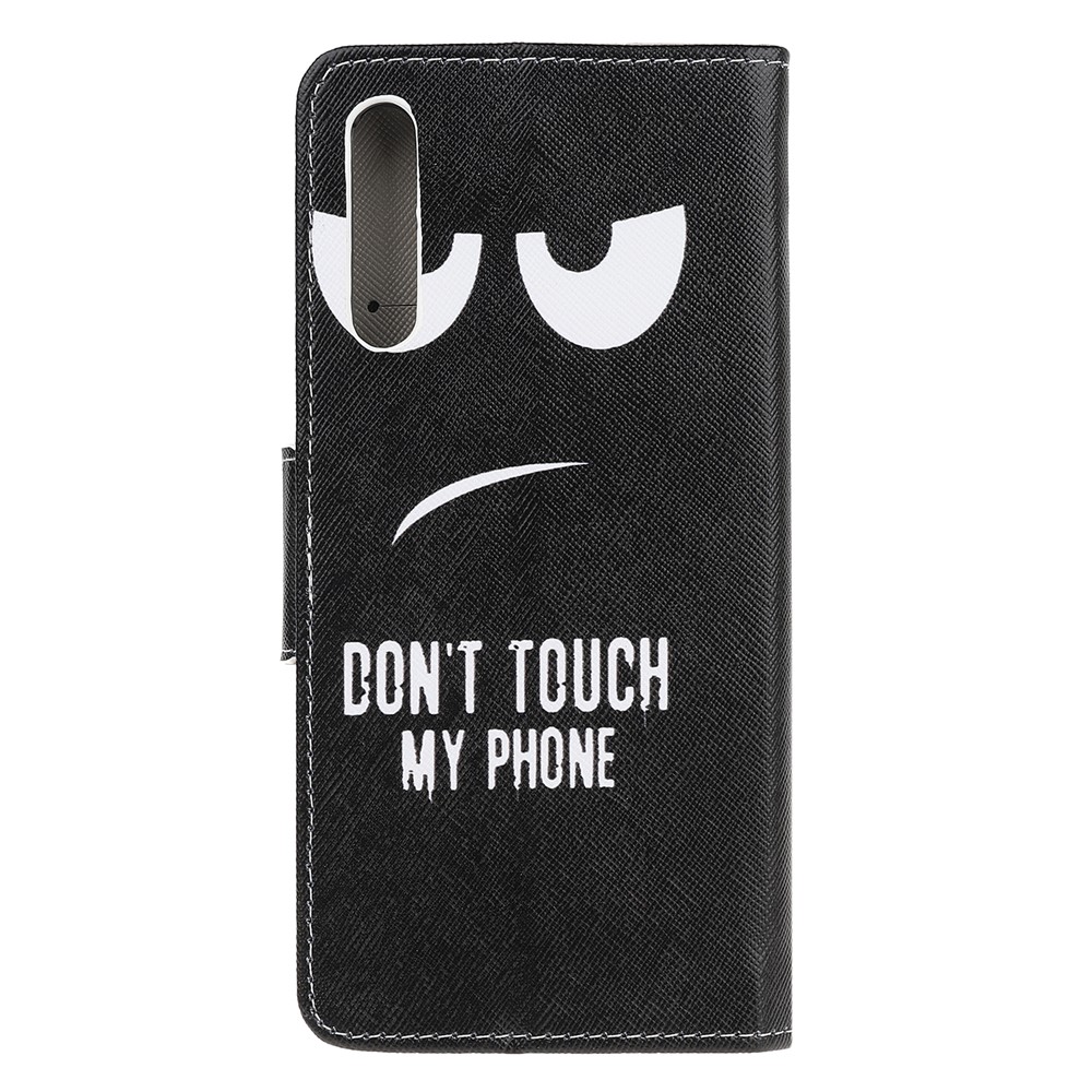 Pattern Printing Cross Texture Leather Wallet Case for Huawei P Smart S/Y8p - Do not Touch My Phone-3