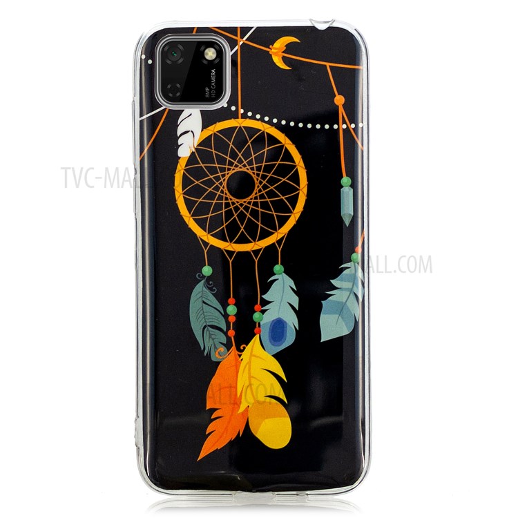 Noctilucent Boîtier Unique Avant De TPU De Protection À Motifs De L'IMD Pour Huawei Y5P - Plume Attrape-rêves-2