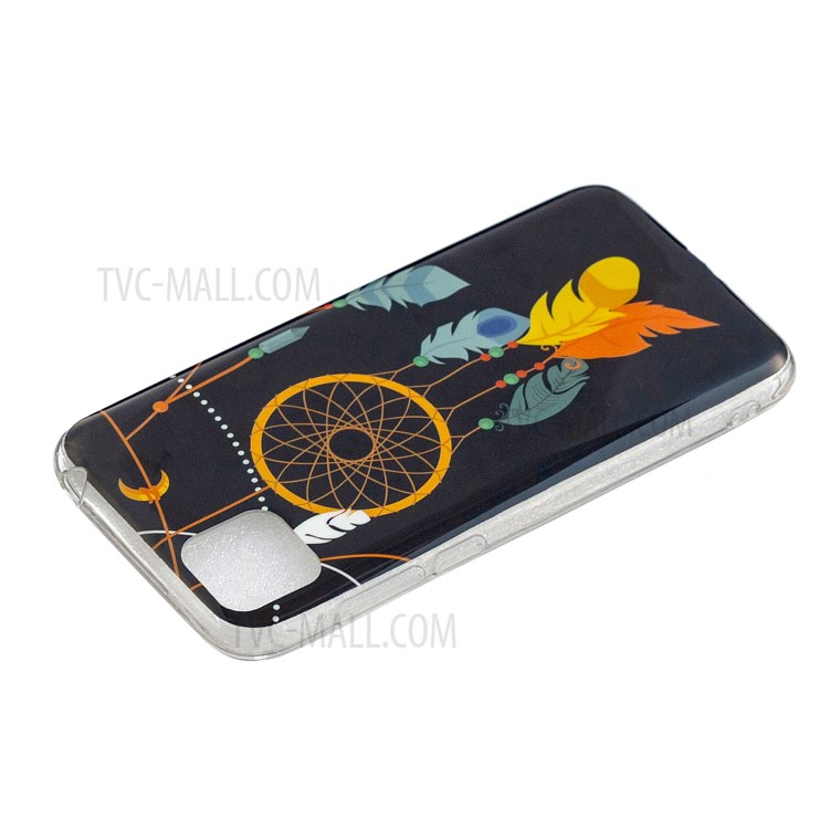 Noctilucent Boîtier Unique Avant De TPU De Protection À Motifs De L'IMD Pour Huawei Y5P - Plume Attrape-rêves-3