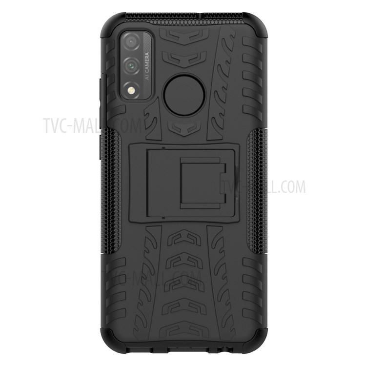 Cool Tyre PC + TPU Hybrid Phone Case with Kickstand for Huawei P smart 2020 - Black-2