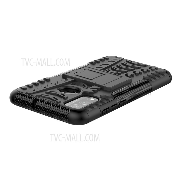 Cool Tyre PC + TPU Hybrid Phone Case with Kickstand for Huawei P smart 2020 - Black-6