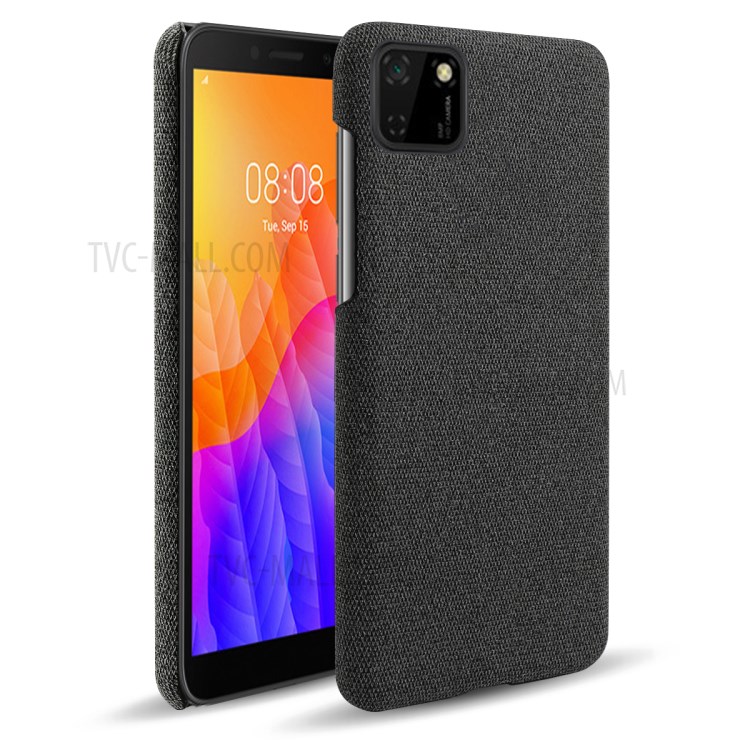 Cloth Texture Hard Shell Case for Huawei Y5p - Black-1