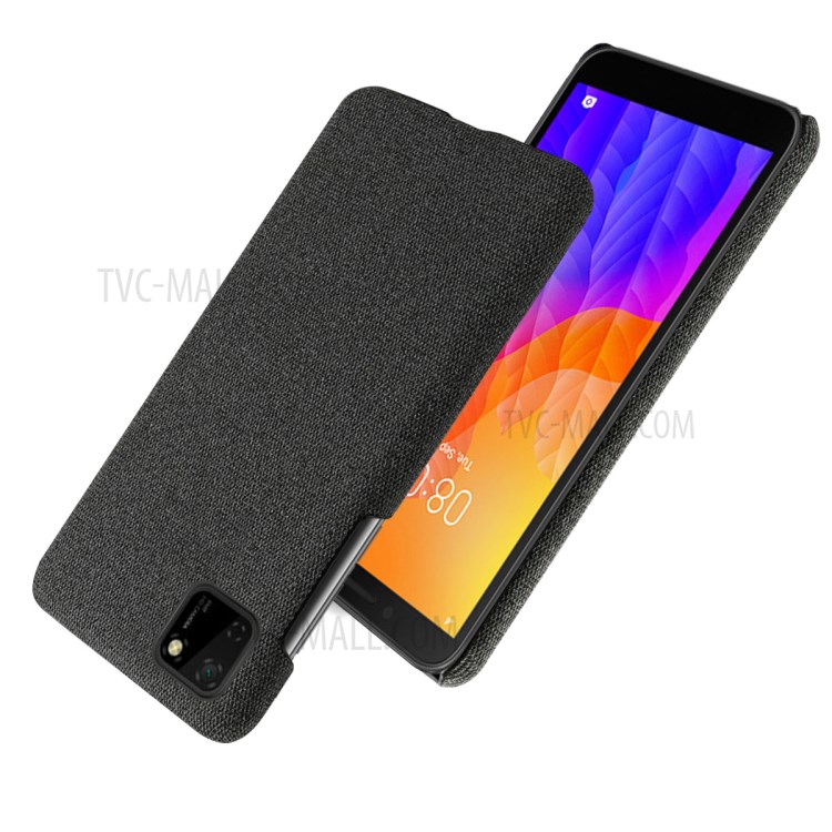 Cloth Texture Hard Shell Case for Huawei Y5p - Black-2