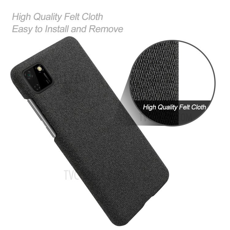 Cloth Texture Hard Shell Case for Huawei Y5p - Black-4
