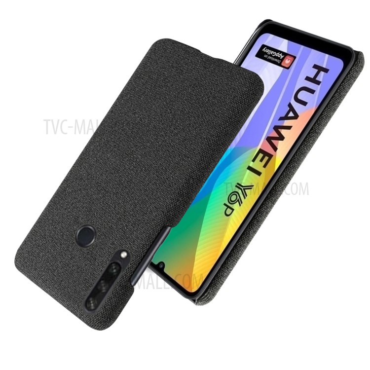 Cloth Texture Hard Case Cover for Huawei Y6p - Black-2