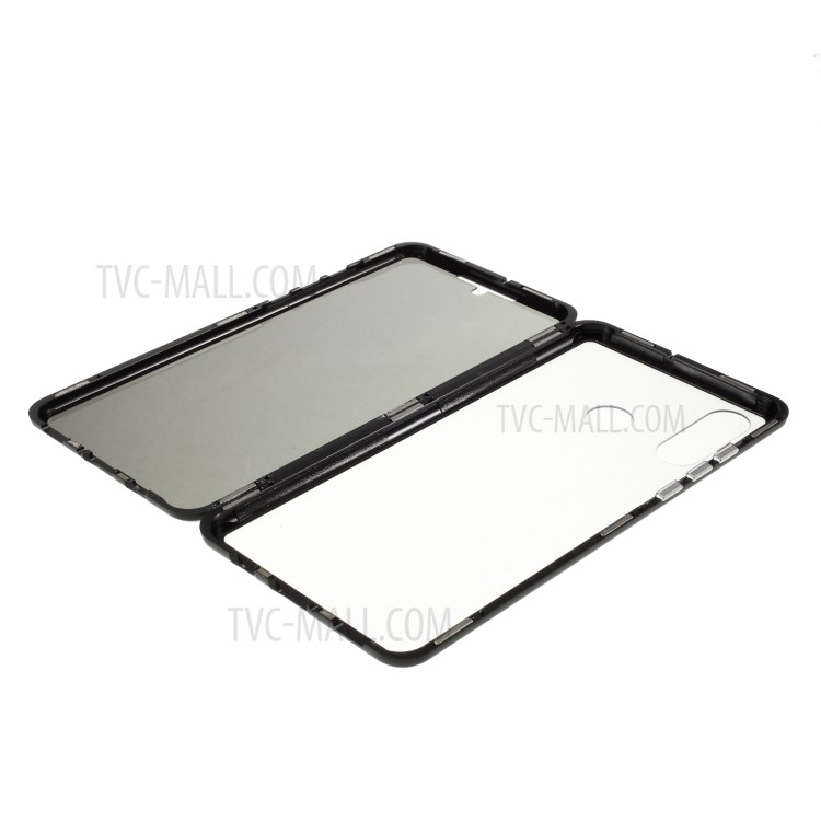 Cadre Métallique Anti-peep + Couvercle En Verre Trempé Pour Lite P30 Huawei / Nova 4E / P30 Lite Nouvelle Édition - Noir-2