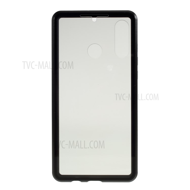 Cadre Métallique Anti-peep + Couvercle En Verre Trempé Pour Lite P30 Huawei / Nova 4E / P30 Lite Nouvelle Édition - Noir-3
