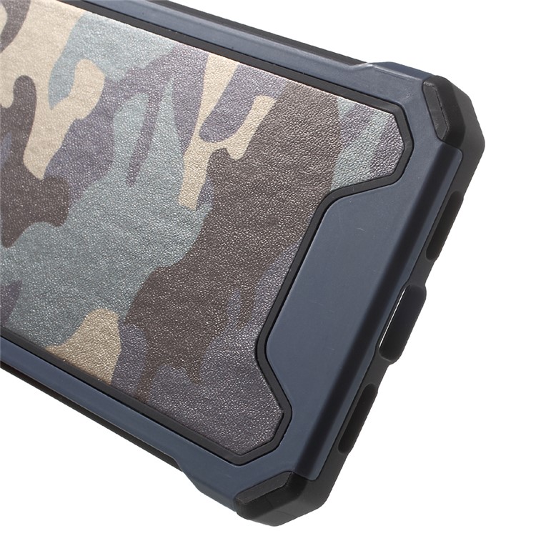 Camouflage Leather Coated PC TPU Combo Cover for Huawei P9 Lite / G9 Lite - Dark Blue-5
