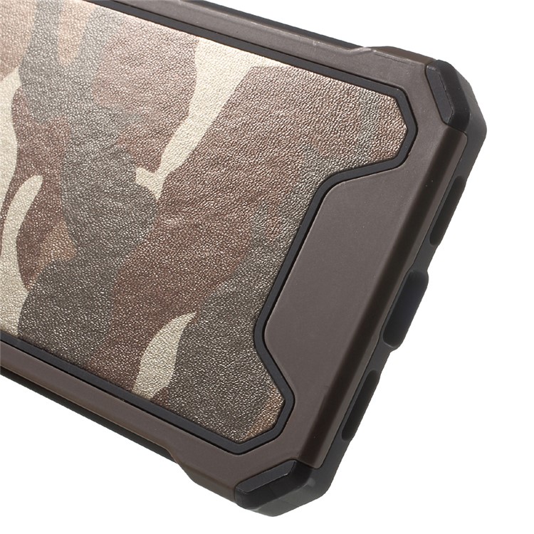 Camouflage Leather Coated PC TPU Protective Cover for Huawei P9 Lite / G9 Lite - Coffee-5