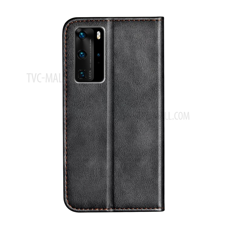 Auto-absorbed Business Splice Leather Shell with Stand Card Slot Cover for Huawei P40 Pro - Grey-4