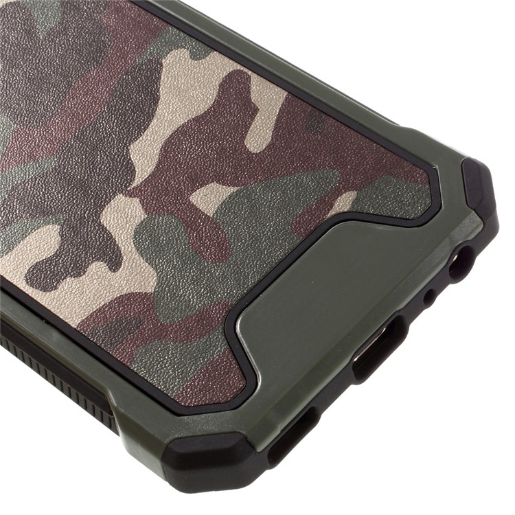 Camouflage Leather Coated PC TPU Back Case for Huawei P9 - Green-6
