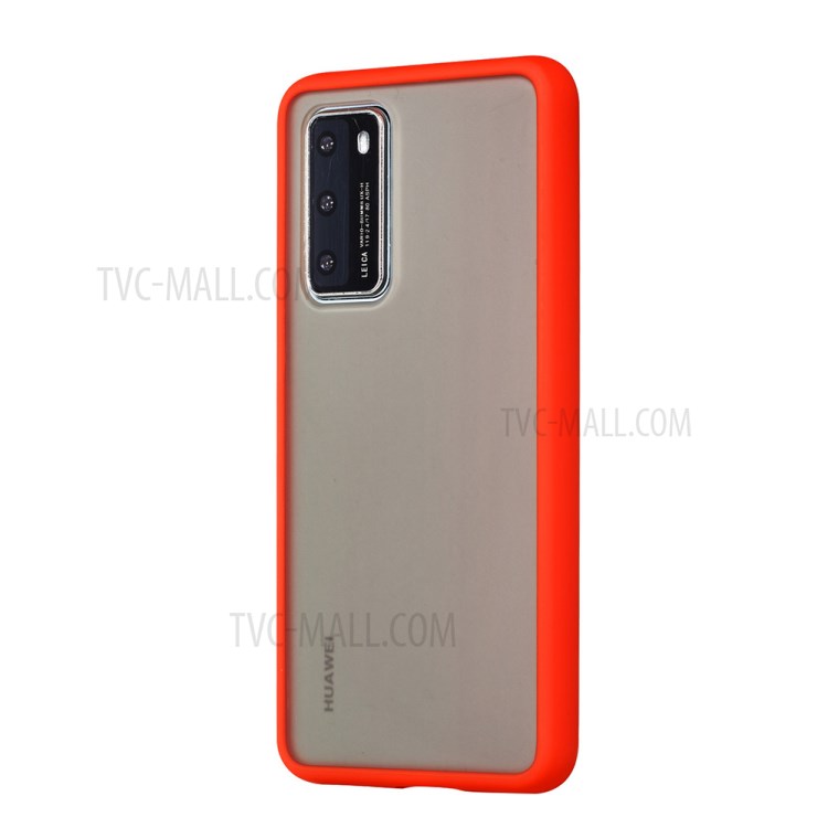 Frosted Skin Drop-resistant PC + TPU Hybrid Shell for Huawei P40 - Red-2