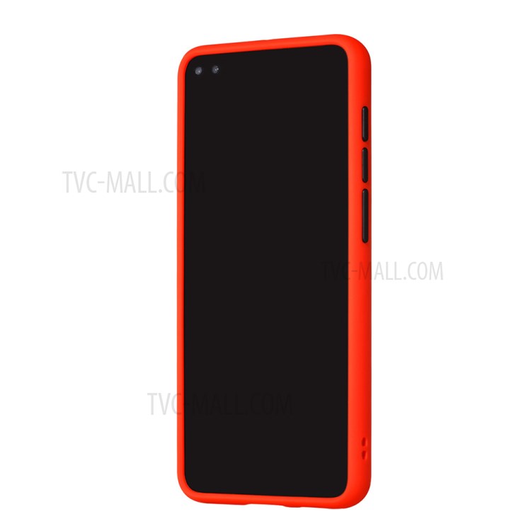 Frosted Skin Drop-resistant PC + TPU Hybrid Shell for Huawei P40 - Red-3