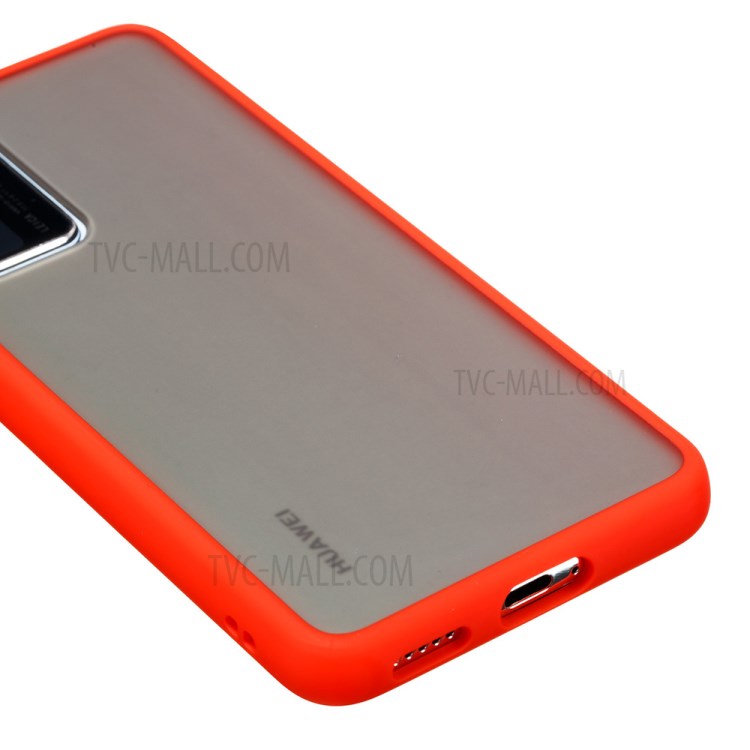 Frosted Skin Drop-resistant PC + TPU Hybrid Shell for Huawei P40 - Red-6