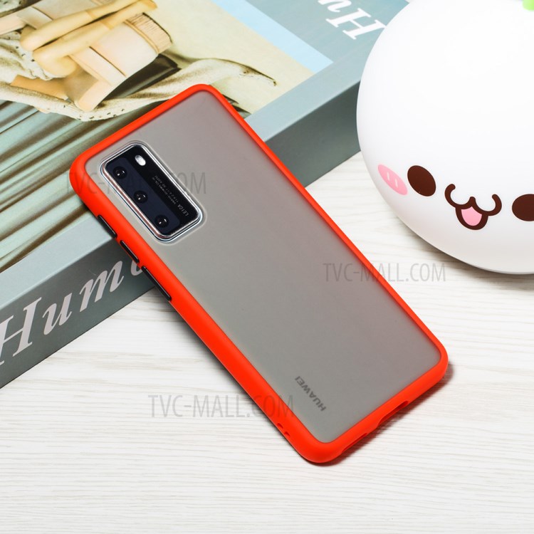 Frosted Skin Drop-resistant PC + TPU Hybrid Shell for Huawei P40 - Red-7
