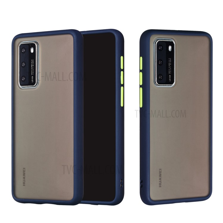 Frosted Skin Drop-resistant PC + TPU Hybrid Shell for Huawei P40 - Dark Blue-1