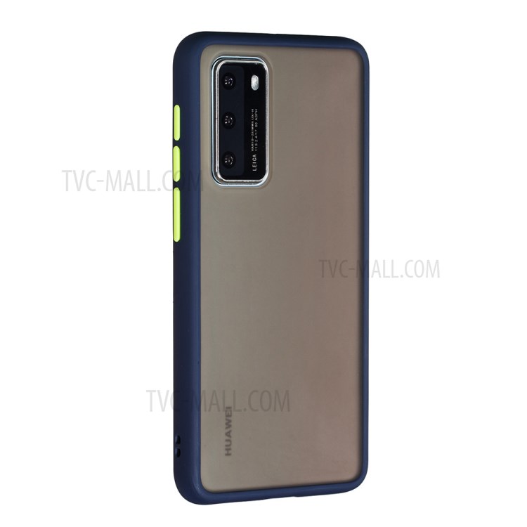 Frosted Skin Drop-resistant PC + TPU Hybrid Shell for Huawei P40 - Dark Blue-5