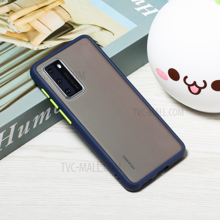 Frosted Skin Drop-resistant PC + TPU Hybrid Shell for Huawei P40 - Dark Blue-8
