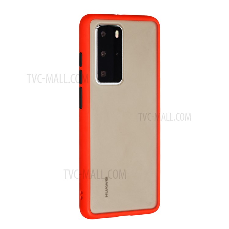 Matte Skin Drop-resistant PC + TPU Hybrid Protective Case for Huawei P40 Pro - Red-4