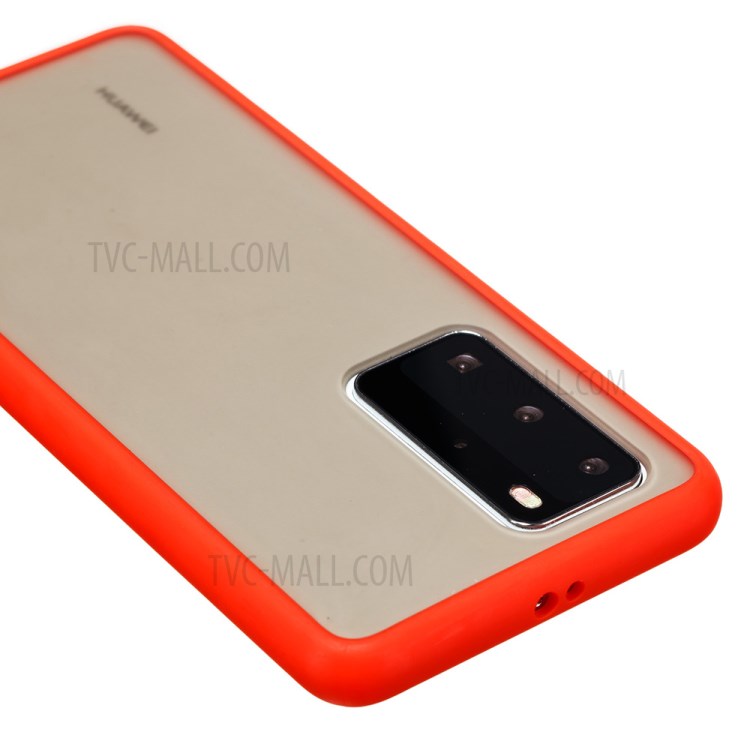 Matte Skin Drop-resistant PC + TPU Hybrid Protective Case for Huawei P40 Pro - Red-5