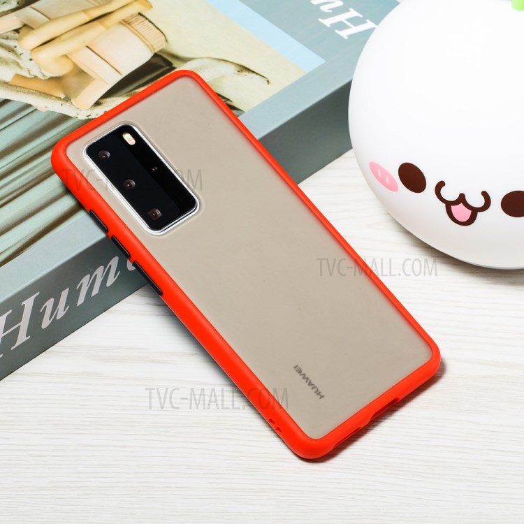 Matte Skin Drop-resistant PC + TPU Hybrid Protective Case for Huawei P40 Pro - Red-7