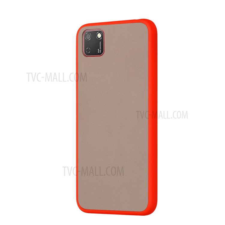 Matte Skin Drop-resistant PC + TPU Unique Shell for Huawei Y5p - Red-2