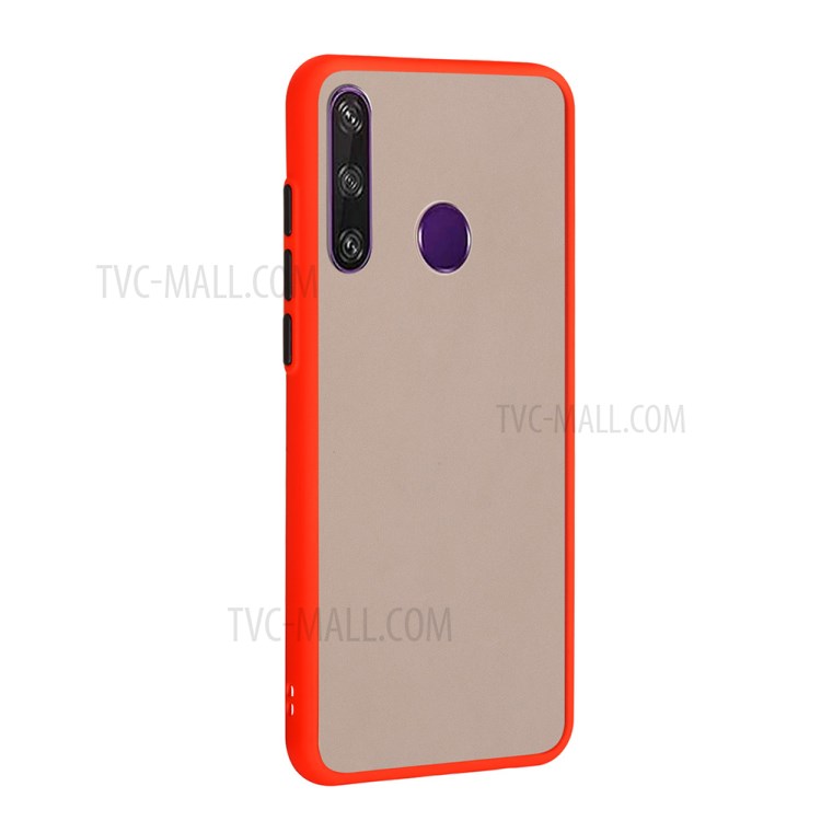 Matte Skin Drop-resistant PC + TPU Hybrid Mobile Phone Case for Huawei Y6p - Red-4