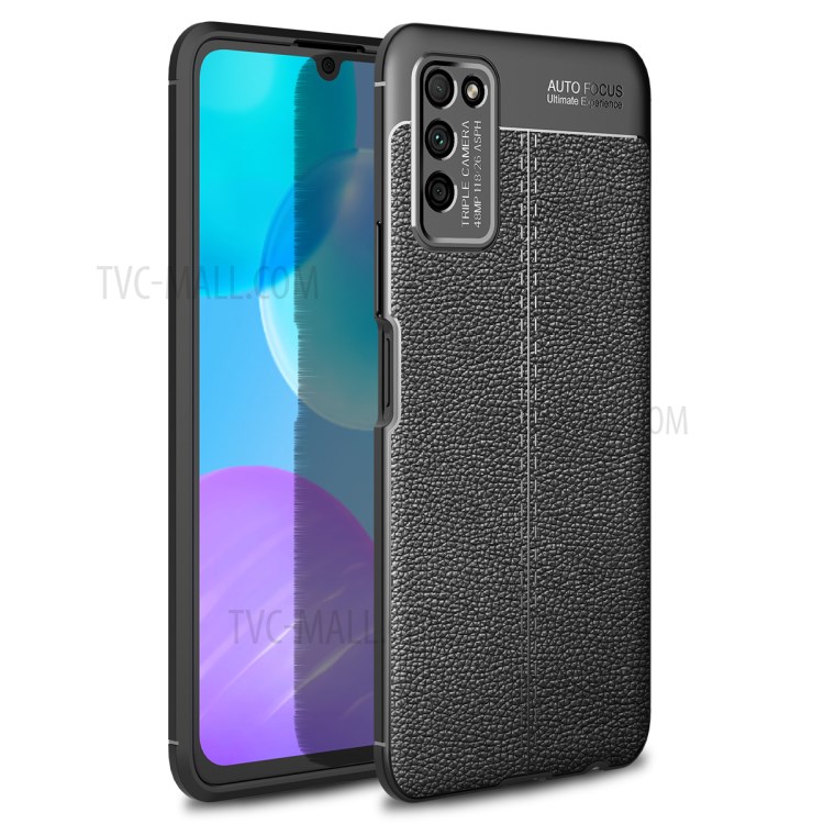 Litchi Texture TPU Shell for Honor 30 Youth/30 Lite - Black-1