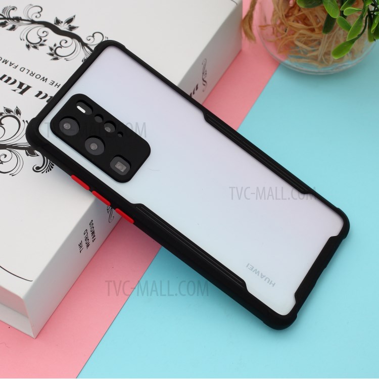 Bi-color TPU Frame + Acrylic Anti-drop Phone Cover for Huawei P40 Pro - Black-2