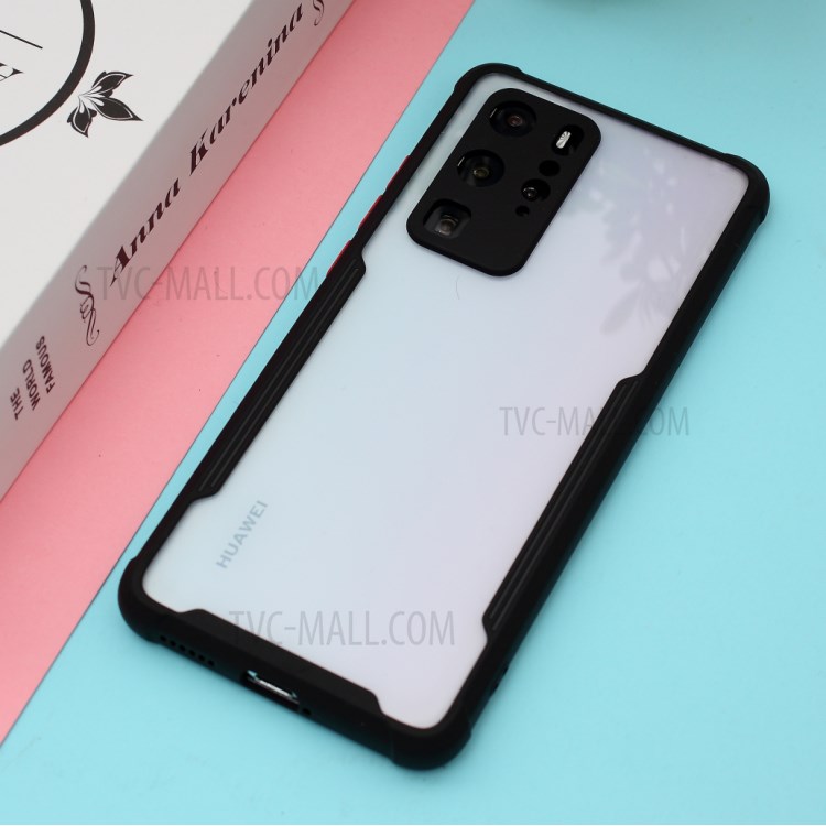 Bi-color TPU Frame + Acrylic Anti-drop Phone Cover for Huawei P40 Pro - Black-4