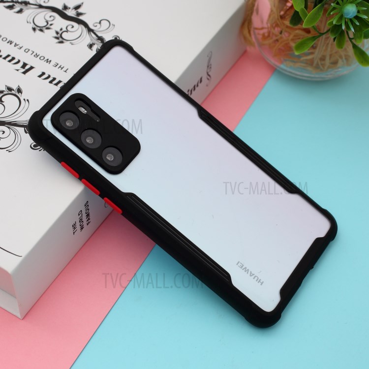 Shockproof Two-tone TPU Frame + Acrylic Back Phone Case for Huawei P40 - Black-3