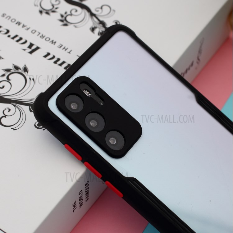 Shockproof Two-tone TPU Frame + Acrylic Back Phone Case for Huawei P40 - Black-4