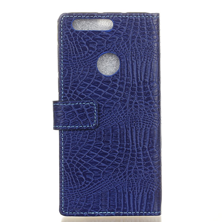 Crocodile Texture PU Leather Case with Card Slots for Huawei Honor 8 - Dark Blue-2