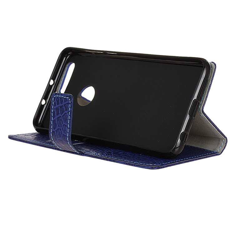 Crocodile Texture PU Leather Case with Card Slots for Huawei Honor 8 - Dark Blue-5